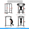 Power Tower Squat Cage, Adjustable Multi-Function Home Gym Weightlifting Exercise Workout Station, Black