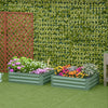 39" x 39" x 12" Set of 2 Raised Garden Bed, Elevated Planter Box with Galvanized Steel Frame for Growing Flowers, Herbs, Succulents, Green