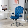 Velvet Office Chair Desk Chair with 360 Degree Swivel Wheels Adjustable Height Tilt Function Dark Blue