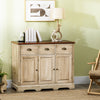 Sideboard Buffet Kitchen Sideboard Cabinet with 3 Drawers 3 Door Cabinets Adjustable Shelf for Living Room Natural