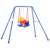 Toddler Metal Swing Set with High Back Seat Safety Harness A-Frame Stand for Backyard Playground Outdoor Playset Age 6-36 Months