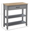 Retro-Styled Sofa Console Entry Hallway Table with Multifunctional Design  Durable Build  & Large Storage  Grey