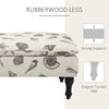 Linen-Touch Upholstered Fabric Ottoman Bench Bed Stool for Bedroom  Entryway  Living Room  Beige with Seashells