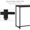 Industrial Steel Tube Dining Height Bar Table with 2-Tier Storage Shelf  Pub Desk with Adjustable Footpad  Walnut