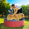 Foldable PVC Dog Pool 12" x 47" Collapsible Pet Swimming Bathing Tub Home Outdoor Foldable Plastic Dog Pool, Red and Blue