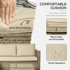 3 Pieces Sectional Patio Furniture Set, Outdoor Wicker Rattan Sofa Couch with Table, Storage, 52.75"x30"x29.5", Khaki