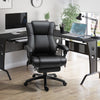 Leather Office Chair, Executive Chair with Footrest, Adjustable Height for Office, Ergonomic Chair, Black