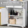 Freestanding Bathroom Storage Cabinet, Floor Cupboard with 2 Drawers, Adjustable Shelf, for Bathroom, Living Room, Bedroom or Entryway, White