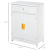 Bathroom Storage Cabinet with Double Shutter Door and Drawer, Toilet Vanity Cabinet, Narrow Organizer, White