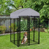 Large Outdoor Dog Kennel Galvanized Steel Fence with UV-Resistant Oxford Cloth Roof & Secure Lock 48" x 48"