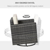 Outdoor Wicker Swivel Rocking Chair Patio Rattan 360-Degree with Washable Cushion Cream White