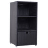 47" Poolside Rattan Wicker Towel Valet Organizer Cabinet with Storage