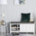 Entryway Shoe Storage Bench Ottoman Entryway Rack Storage Organizer w/ Adjustable Shelf Padded Cushion Sliding Barn Door for Hallway - White