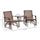 Outdoor Glider Chairs with Coffee Table, Patio 2-Seat Rocking Chair Swing Loveseat with Breathable Sling for Backyard, Porch, Grey