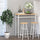 3 Piece Counter Height Bar Table and Chairs Set, Space Saving Dining Table with 2 Matching Stools, Metal Frame Footrest, White/Oak