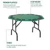 48" 8 Person Octagonal Foldable Poker Table with Cup Holders