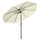9ft Patio Umbrella with Push Button Tilt and Crank, Outdoor Market Table Umbrella with Fringed Tassles and 8 Ribs, for Garden, Deck, Pool, Cream White