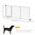 Adjustable Wooden Pet Gate Freestanding Dog Barrier Fence Doorway 3 Panels Safety Gate w/ Lockable Door, White 44.5"-65.25"x14.25"x28"