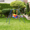 Toddler Metal Swing Set with High Back Seat Safety Harness A-Frame Stand for Backyard Playground Outdoor Playset Age 6-36 Months