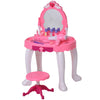 Children Dressing Table Set Girls, Pretend Princess Vanity Table with Music Lightening - Pink
