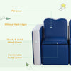 Kids Sofa 2-in-1 Multi-Functional Table Chair Set 2 Seat Couch Storage Box Soft Sturdy Blue