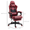 Gaming Chair with Swivel Wheel, Computer Chair with PU Leather, Retractable Footrest, Racing Gaming Chair, Red