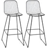 Bar Stools, Metal Bar Stools with Backs, Curved Slatted Backrest, Steel Frame for Kitchen, Bar, Bar Height Bar Stools, Black