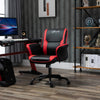 Racing Gaming Chair Faux Leather Adjustable Height with Wheels  Armrest  Mid Back Home Office  Red