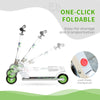Youth Kick Scooter One-Click Foldable Height Adjustable Ride On Toy with Brake, White