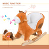 Kids Ride On Rocking Horse, Plush Animal Toy Sturdy Wooden Rocker with Songs for Boys or Girls