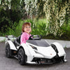 Lamborghini GT 12V Kids Ride-On Toy, Battery Powered Sports Car w/ Remote, White