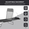 Portable Sun Lounger, Lightweight Folding Chaise Lounge Chair w/ Adjustable Backrest & Pillow for Beach, Poolside and Patio, Black