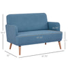 Blue 48" Loveseat Sofa for Bedroom, Modern Love Seats Furniture, Upholstered Small Couch for Small Spaces, Blue