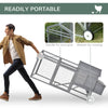 96.5" Chicken Coop Wooden Chicken House Rabbit Hutch Poultry Cage Hen Pen Portable Backyard with Wheels Outdoor Run and Nesting Box, Grey