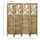 Wooden Room Divider, 4 Panel Double Hinged Folding Privacy Screen for Home Office, 63"x67"x0.75", Brown