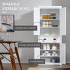 72" Traditional Freestanding Kitchen Pantry, Tall Kitchen Cupboard with 4 Doors and 3 Adjustable Shelves, White