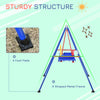 Toddler Metal Swing Set with High Back Seat Safety Harness A-Frame Stand for Backyard Playground Outdoor Playset Age 6-36 Months