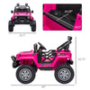 12V Kids Ride-on Truck with Remote Control, Battery-Operated Kids Car with Led Lights, Electric Ride on Toy with Spring Suspension, Music, Horn, 3 Speeds, Pink