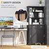 67" Freestanding Buffet with Hutch, Kitchen Pantry Storage Cabinet with Sliding Doors, Drawers and Open Shelves, Adjustable Shelving, Black