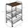 24" 3-Tier Rolling Kitchen Cart, Utility Storage Trolley with 2 Basket Drawers, Side Hooks for Dining Room, Brown