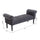 52" Linen Upholstered Accent Ottoman Bench With Armrests, Dark Grey