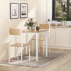 3-Piece Wooden Square Dining Table Set with 1 Table and 2 Chairs and Sturdy Metal Frame for Small Space, Oak