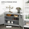 Kitchen Sideboard, Buffet Cabinet, Wooden Storage Console Table with 2-Level Cabinet and Open Shelf, Grey