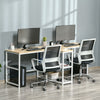 83'' Two Person Desk with Storage Shelves, Computer Office Double Desk, Large Office Desk Study Writing Table for Home Office, Natural