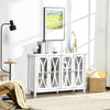 Elegant Kitchen Sideboard, Buffet Cabinet with Storage, Glass Doors, Adjustable Shelves for Living Room, Bedroom, Study, White