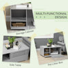 Cat Hidden Litter Box Enclosure Side Table, Cat Washroom Storage with Spacious Space, Large Front Door with Hinges, Elevated Bottom, Grey