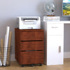 3 Drawer Storage Cabinet, Mobile File Cabinet Under Desk with Wheels, Printer Stand for Home Office, Brown