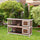 54" 2-Story Large Rabbit Hutch Bunny Cage Wooden Pet House with Lockable Doors, No Leak Tray and waterproof Roof for Outdoor/Indoor, Brown