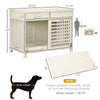 Dog Crate End Table with Cushion Sliding Door for Medium Dogs Wooden Wire Pet Kennel for Indoor Use, Natural