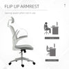 High Back Mesh Chair, Home Office Task Computer Chair with Adjustable Height, Lumbar Back Support, Headrest, and Arms, Grey